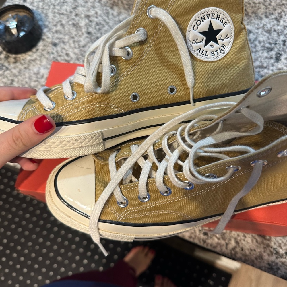 Converse High-Top Sneakers in Tan